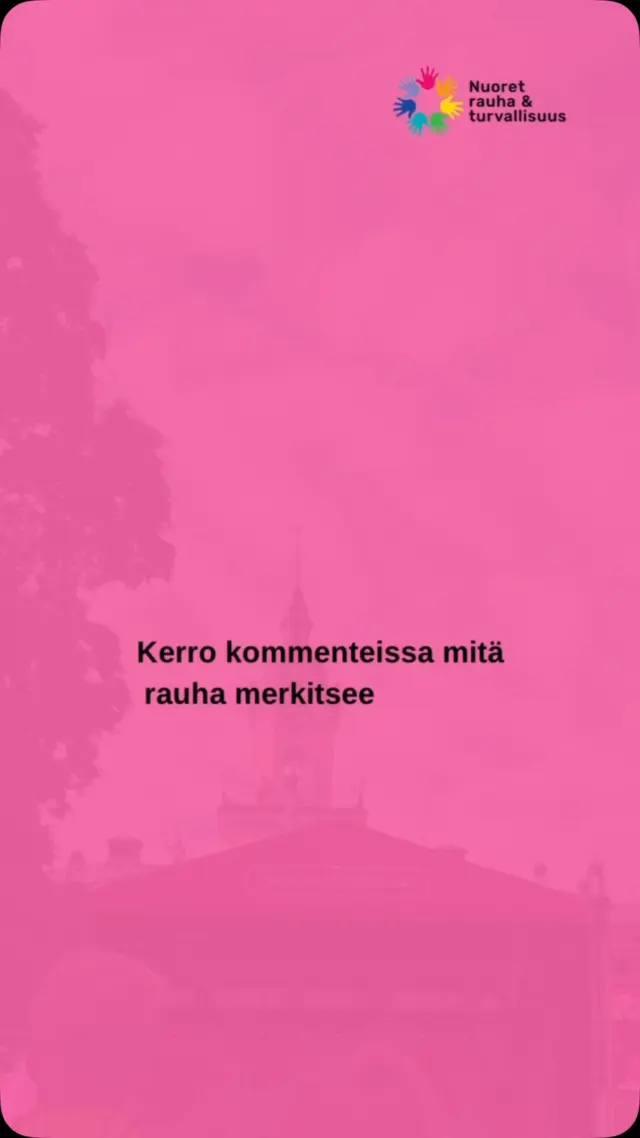 Mitä on rauha? 🕊️

Nuoret, rauha ja turvallisuus- verkosto kysyi SuomiAreena 2026 festivaalikävijöiltä heidän näkemyksiään rauhasta. 

Heille rauha on tietoisuutta, ihmisoikeuksia, yhteisymmärrystä, turvallisuutta ja vapautta, sekä kaiken muun perusta.

Mitä rauha merkitsee sinulle? Kommentoi alle! 

#SuomiAreena #Rauha #ypsfinland